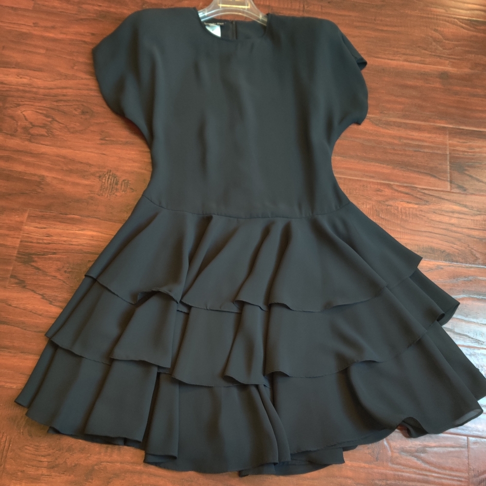 Samantha Black Vtg Black Dress
